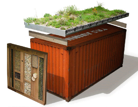 Green-roofed Container – secure storage