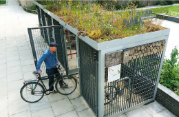 Green roof shelter for cycle parking